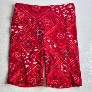 251 - Red Bandana Print Shorts